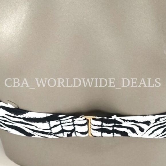 Victoria's Secret Pebble Dot & Zebra Flirt Bandeau Swim Top - Picture 2 of 3